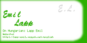 emil lapp business card